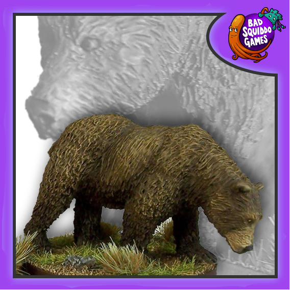 Barry the brown bear by Bad Squiddo Games is a resin miniature 
