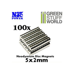 Neodymium Magnets 5x2mm -100 units -9063- Green Stuff World