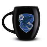 This black mug has the house crest for Ravenclaw on one side and the school tie colours on the other. Harry Potter Ravenclaw mug