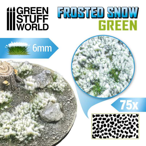 Green Stuff World Frosted Snow Green Tufts 6mm