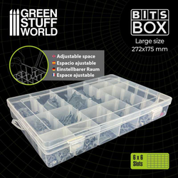 Medium Plastic Bits Box by Green Stuff World a 195x130mm plastic multi purpose box with compartments