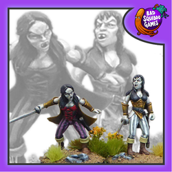 Vampire Thralls from Bad Squiddo Games, dressed in striped trousers and holding a sword