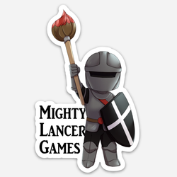 Sir Lance Sticker  MLG Mascot Sticker. Sir lance the knight holding a shield in one hand and a paintbrush up high in the other 