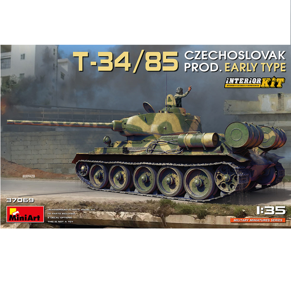 T-34/85 Czechoslovak Prod Early Type scale model kit from Miniart - box art 