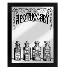 Framed Apothecary Mirrored Tin Sign