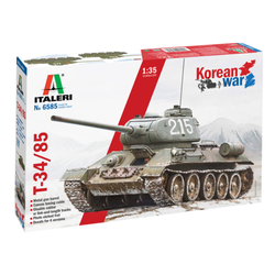 T-34/85 Italeri scale model kit box art 