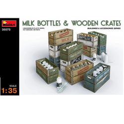 MILK BOTTLES & WOODEN CRATES - 1:35- MiniArt - 35573