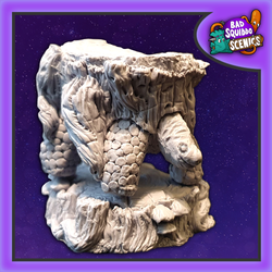 The Stump Tortoise by Bad Squiddo Games is sculpted by Ristul and can be used in many ways on your gaming table from a platform to hold your most prized dice to a forest spirit to a ride for your RPG party. With an adorable face, tortoise legs and tree stump body
