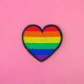 Rainbow Heart Iron On Patch