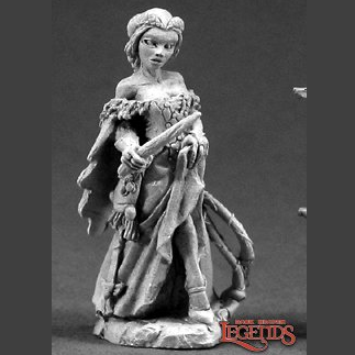 Reaper Miniatures 03329 Hannah Blackruby, Female Wizard sculpted by Werner Klocke for the dark heaven legends metal miniatures range
