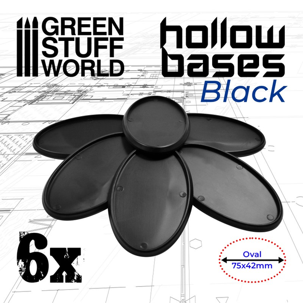 Hollow Plastic Bases - Oval 75x42mm - GSW