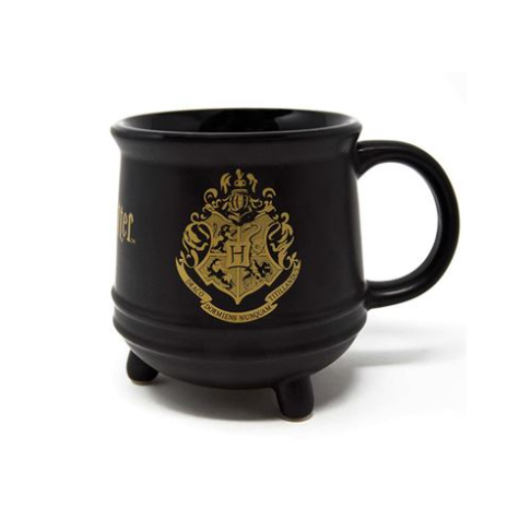 Hogwarts Cauldron Mug | Harry Potter Mug. Black mug with gold Hogwarts crest 