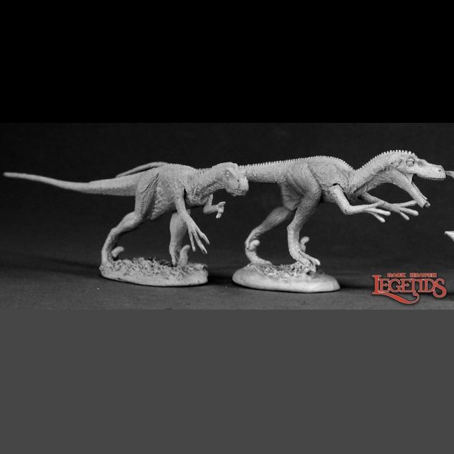 Reaper Miniatures  dark heaven legends metal miniature 03021 Velociraptors sculpted by Dennis Mize, a pack of two metal dinosaurs