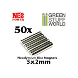 Neodymium Magnets 5x2mm - 50 units (N52) -9261- Green Stuff World