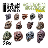 Martian Alien Resin Skulls painted  by  Green Stuff World 
