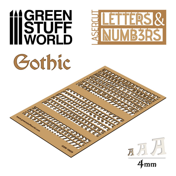 green stuff world Gothic 4mm Letters and Numbers