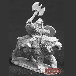 Reaper Miniatures 02294 Thorondil of Kragmarr sculpted by Sandra Garrity for the dark heaven legends metal miniatures range, this dwarf riding a bear will look great on your gaming table. 
