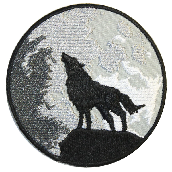 Wolf And Moon Iron On Patch