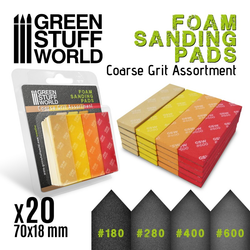 assortment of coarse grit foam sanding pads by Green Stuff World