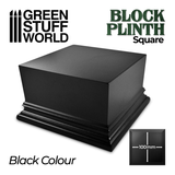 10cm Black Square Block Plinth - Green Stuff World