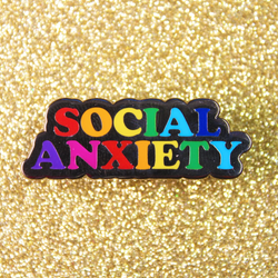 Social Anxiety Enamel Pin Badge