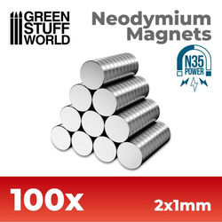 Neodymium Magnets 8x2mm x 50 units (N35) from Green Stuff World.