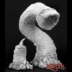 Purple Worm from the Dark Heaven Legends metal range by Reaper Miniatures sculpted by Michael Brower. A great hunk of metal forming the wonderful purple worm