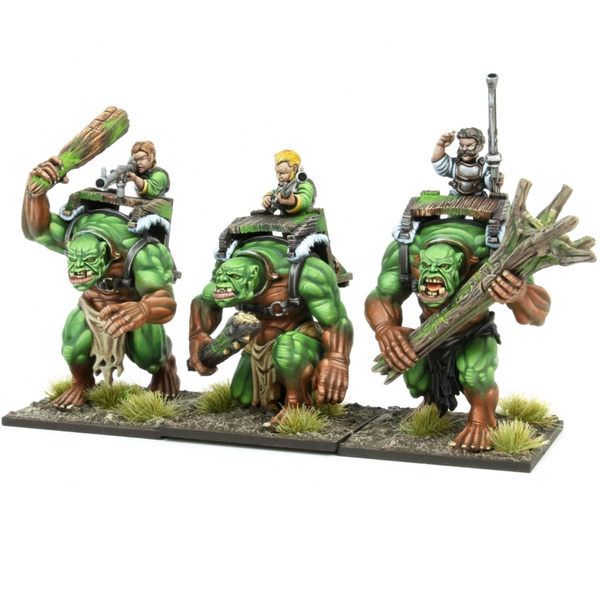 Halfling Forest Troll Gunners Regiment - Kings Of War. Forest trolls being ridden by halfling 
