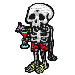 Holiday Skeleton Iron On Patch