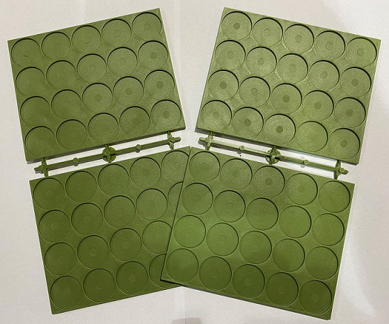 Renedra: 25mm Diameter Recessed Movement Tray - 20 Spaces per Tray [green]