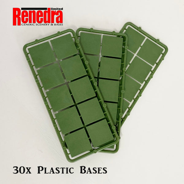 25mm Square Bases x30
