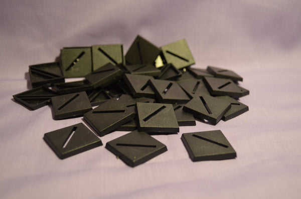 Miniature Bases: 25mm Slotted Square (20 bases per blister)