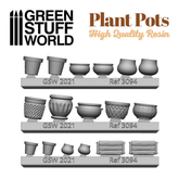 Resin Plant Pots - Green Stuff W...