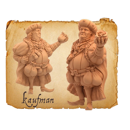 Moonstone Rags to Riches Miniature of a noble lord holding out a bag on coins 