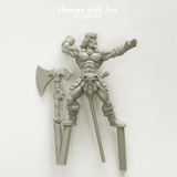 A resin miniature from Spellcrow in a 28mm scale for your gaming table. A male human carrying an axe in a dynamic pose which would work great as a barbarian in your role playing game. Supplied with a 25mm square plastic base.