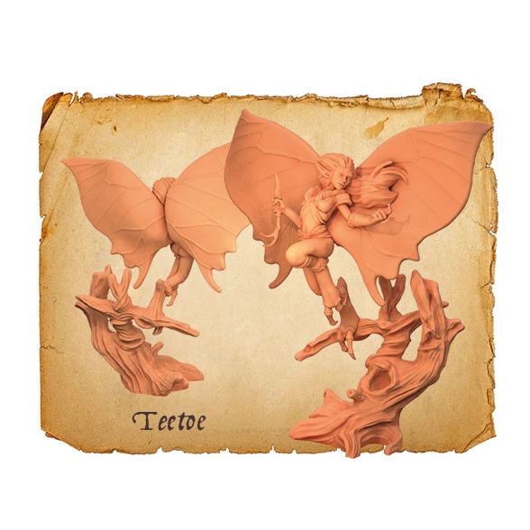 Moonstone The Enclave Troupe miniature of a fairy with large wings in a tree