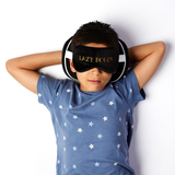 child wearing Lazy Bones Skull Travel Pillow & Eye Mask