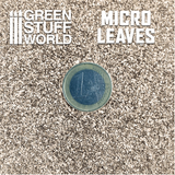 Micro Leaves -White - Green Stuff World with a 1 euro coin for scale
