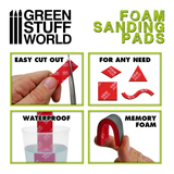 assortment of coarse grit foam sanding pads by Green Stuff World picture of use