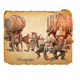Moonstone Firespitter Goblin Monster goblin miniature with a barrel on his back 