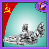 Soviet Winter Maxim HMG & Team is a pack of three metal miniature depicting female soviet heavy machine gun operators in winter attire from the women of world war 2 range by Bad Squiddo Games