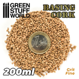Grit Fine Basing Cork  by Green Stuff World with 1 euro for scale 