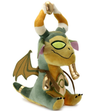 A wonderful Magic the Gathering plush representing Nicol Bolas Phunny a dragon in shades of green with a gold orb between his horns above his head