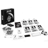 Escape The Dark Sector  BoardGame, a black box with a crumbling space station on the front. the game is set out on the table