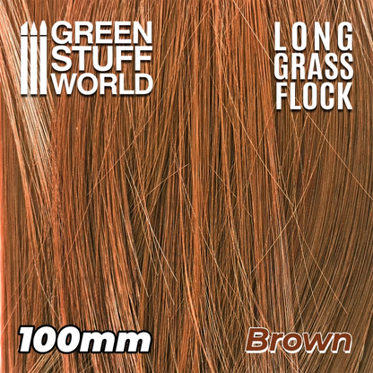 Brown Long Grass Flock 100mm - GSW
