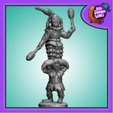 Bad squiddo metal gaming figures one Jester juggling while stood on the shoulders of the other