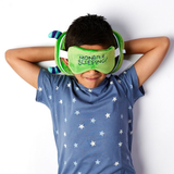 child wearing Green Monster Travel Pillow & Eye Mask
