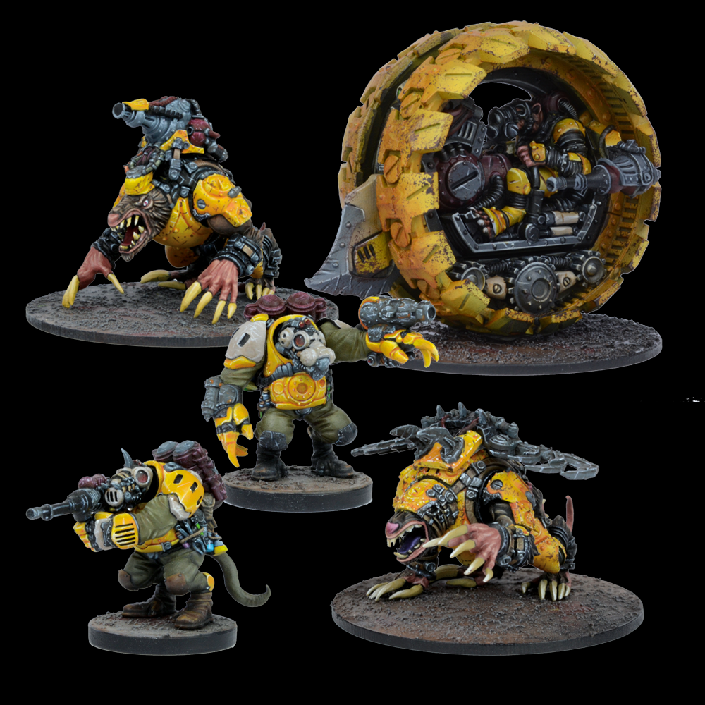 Deadzone Veer-Myn Tunnel Ambush Booster MGDZV105 by Mantic Games. Giant armed rats