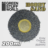 Thin Hobby Sand- Dark Grey - 200ml - Green Stuff World with a 1 euro for scale