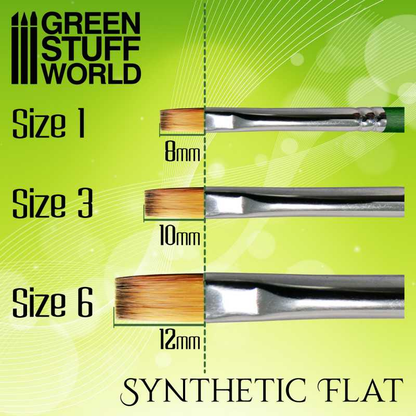 Flat Size 1 - GREEN SERIES Synthetic Brush -Green Stuff World